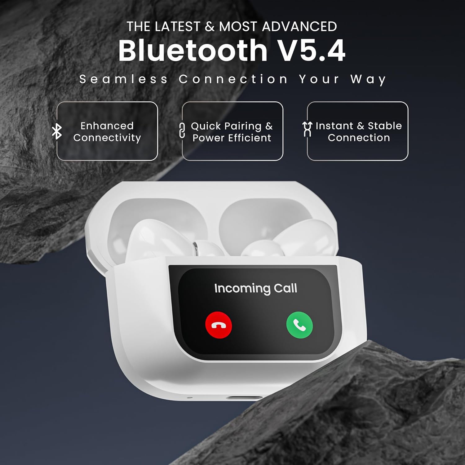 A9 Pro Earbuds Anc/enc Dauble Dark Tuch Screen Display Noise Reduction Wireless Earbuds For Android And Ios/airpods