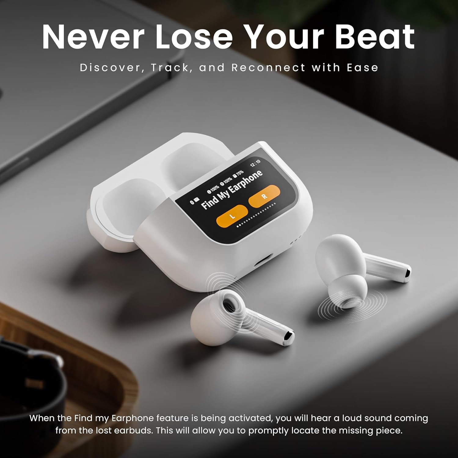 A9 Pro Earbuds Anc/enc Dauble Dark Tuch Screen Display Noise Reduction Wireless Earbuds For Android And Ios/airpods