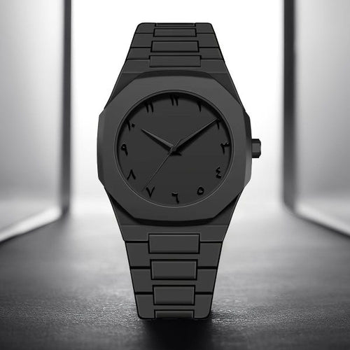 Full Black Aura Quartz Men's Watch – Stylish Waterproof Black Watch for Men in Pakistan