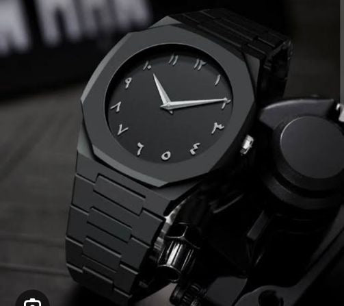 Full Black Aura Quartz Men's Watch – Stylish Waterproof Black Watch for Men in Pakistan