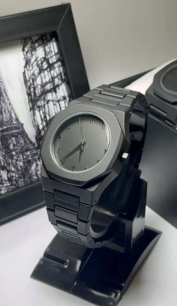 Full Black Aura Quartz Men's Watch – Stylish Waterproof Black Watch for Men in Pakistan